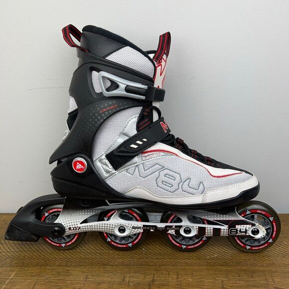 K2 Moto M84 Inline Skates Mens 11 White Rollerblades Racing Roller Blades 84mm - Picture 2 of 12